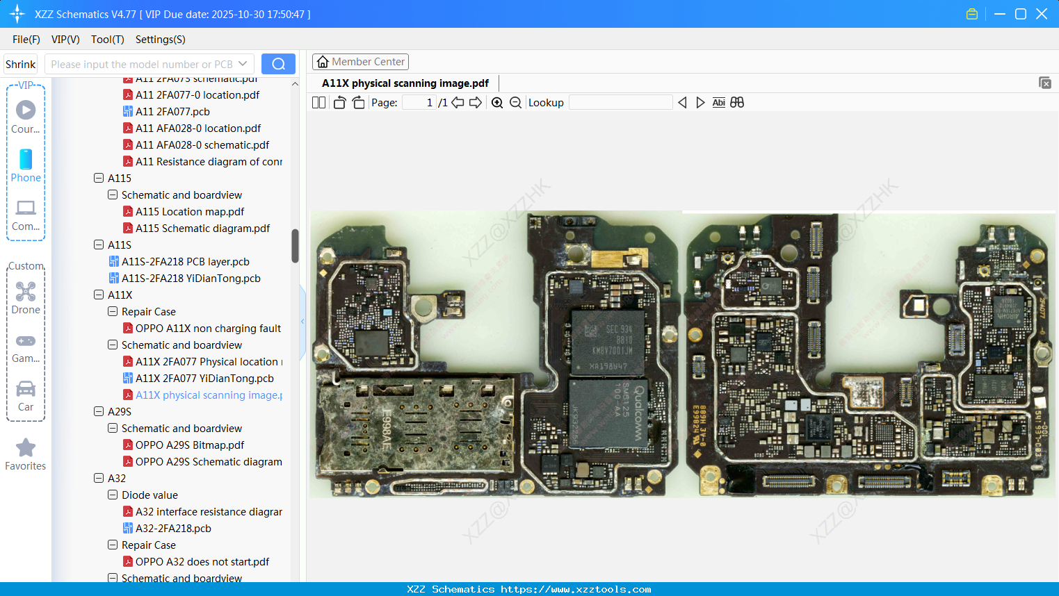 OPPO A11X Physical Scanning Image